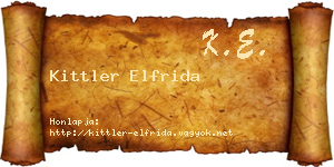 Kittler Elfrida névjegykártya